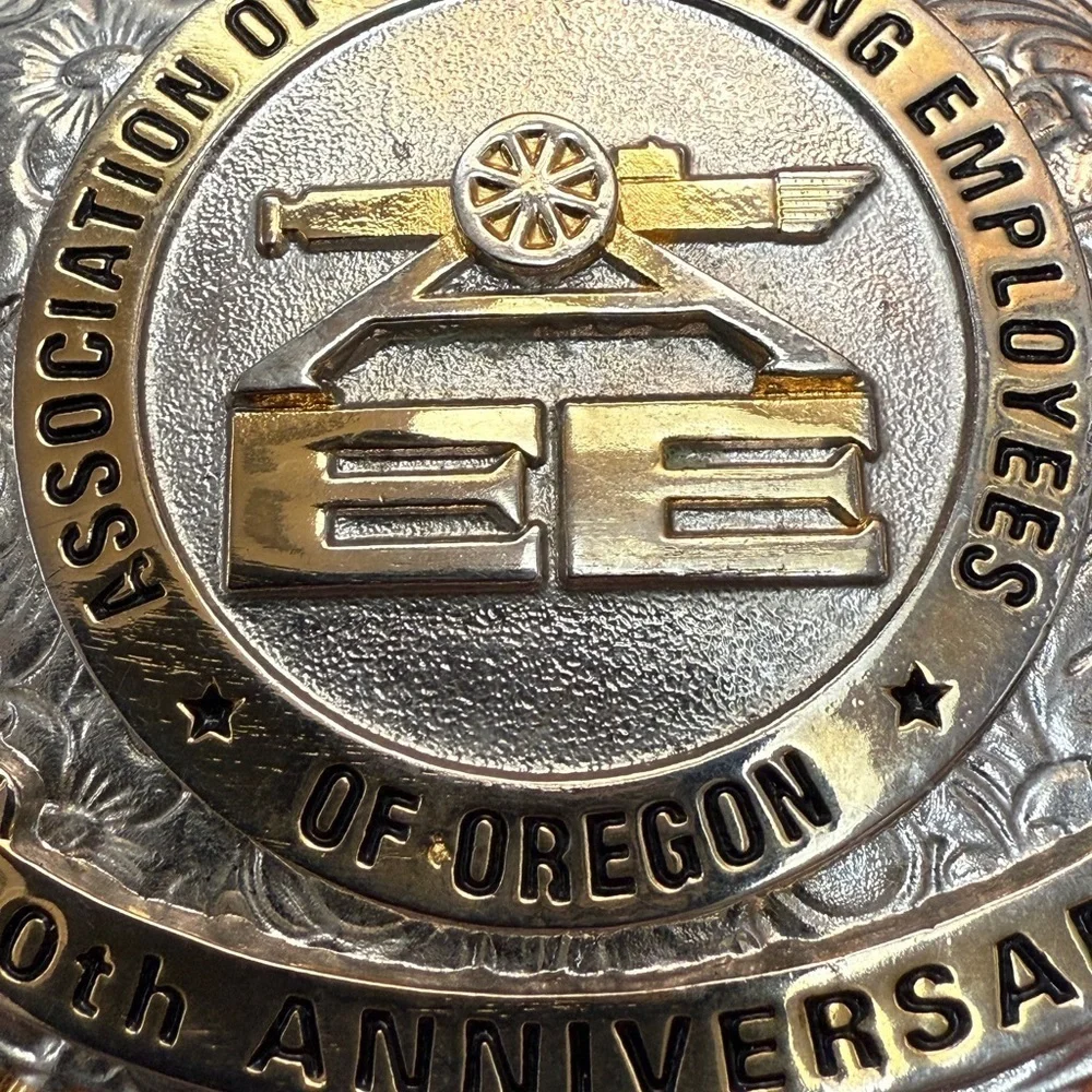 50th Anniversary engineering employees Gold and Silver Commemorative Belt Buckle